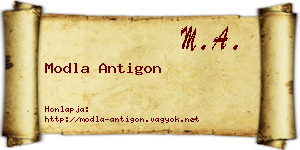 Modla Antigon névjegykártya